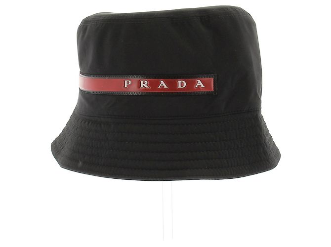 Prada Black Cotton Bucket Hat