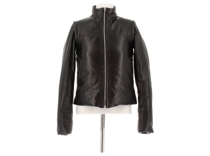 Louis Vuitton Schwarze Lederjacke mit abnehmbaren Ärmeln
