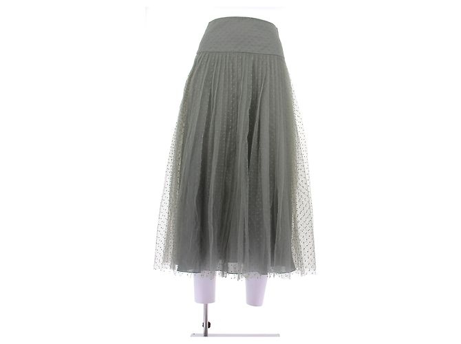 Dior Khaki-Tüllrock mit Punkten
