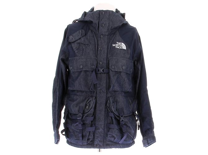 Giacca in denim blu navy con cappuccio The North Face