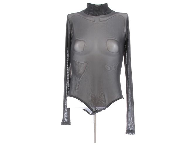 Autre Marque Schwarzer transparenter Body