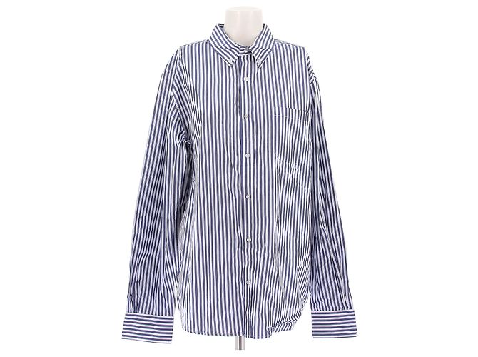 Autre Marque Camisa de algodón a rayas azul y blanco RÉALISATION L