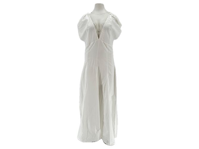 Autre Marque Abito lungo bianco in cotone con scollo a V FREDRIC