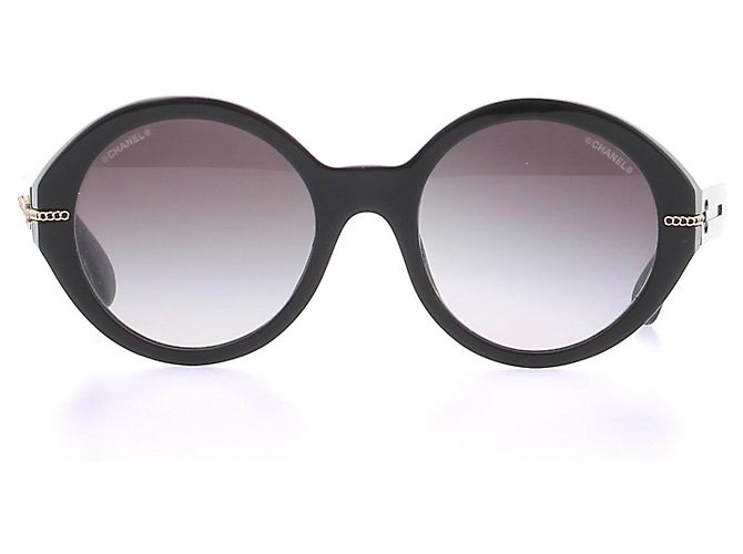 Chanel Gafas de sol redondas negras Negro