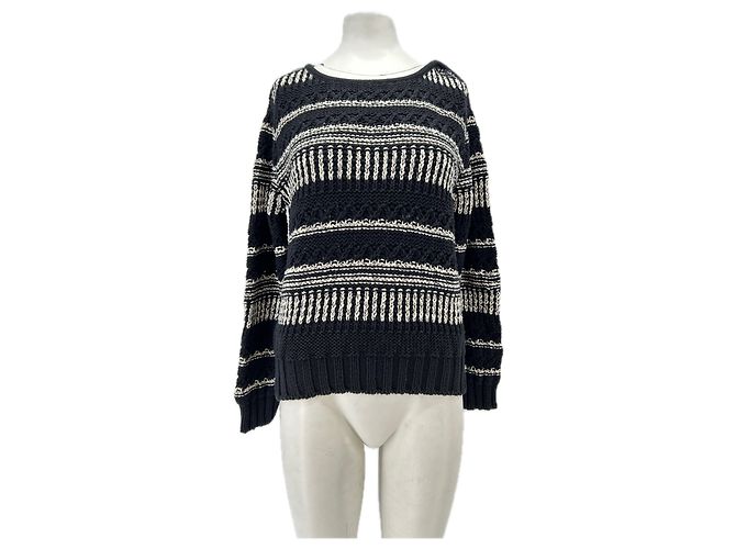 Suéter de algodão preto e branco Ba&Sh