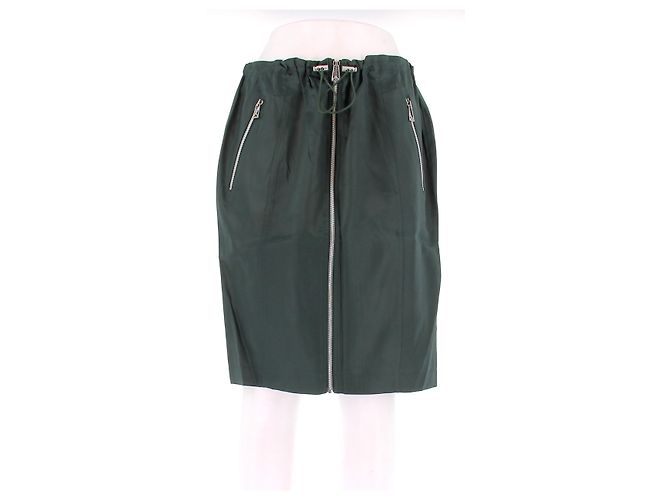 Bottega Veneta Saia de seda verde pinheiro