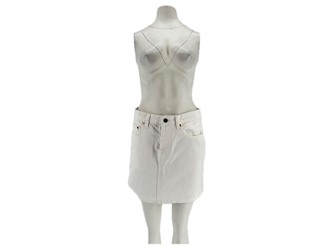 Autre Marque Kurzer weißer Jeansrock WARDROBE NYC