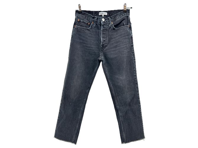 Re/Done Schwarze Jeans aus Baumwolle Größe 27 Blau