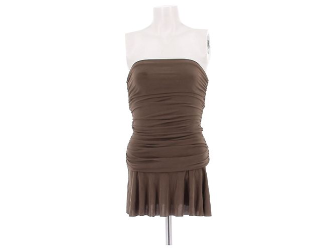 Autre Marque Braunes trägerloses Kleid von With Jéan