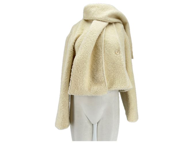 Autre Marque Giacca con sciarpa di lana Beige