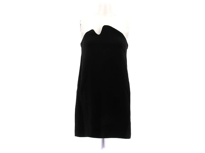 Tibi Schwarzes trägerloses kurzes Kleid