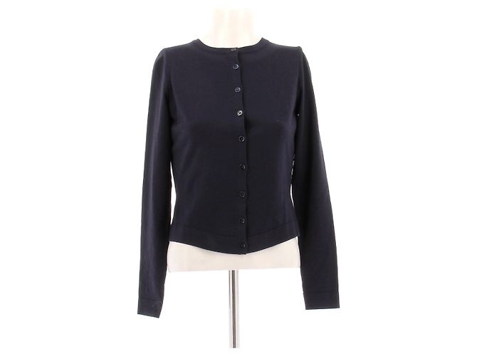 Alaïa Marine Wollcardigan Marineblau
