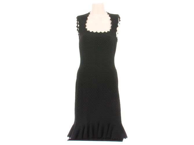 Alaïa Ärmelloses Strickkleid Dunkelgrün