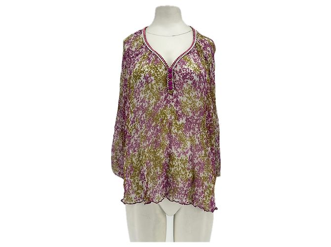 Autre Marque Blusa de seda POUPETTE ST BARTH Verde e Roxa Roxo
