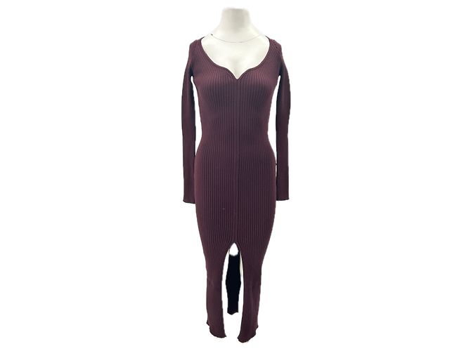 Courreges Robe longue bordeaux / prune Dark red
