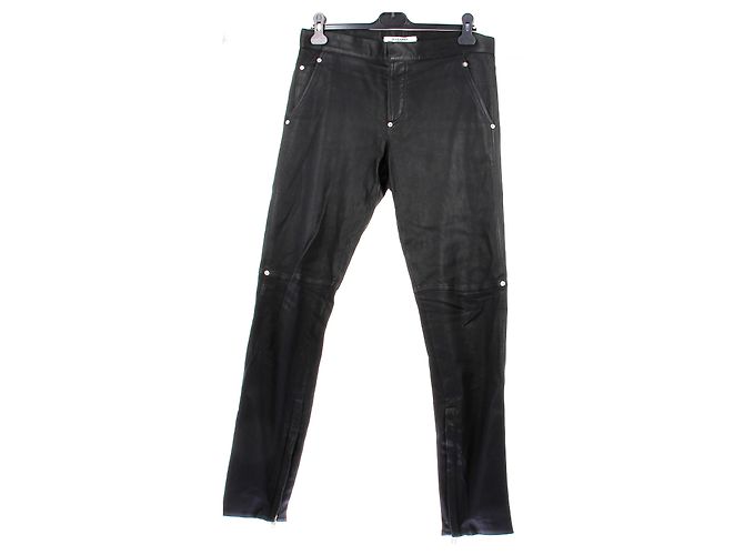 Pantaloni in pelle nera Givenchy Nero