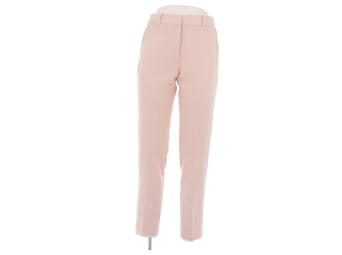 Calças de perna reta em lã rosa Givenchy