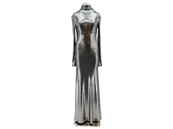 Autre Marque JACOB LEE Langes Kleid aus silbernem Lurex