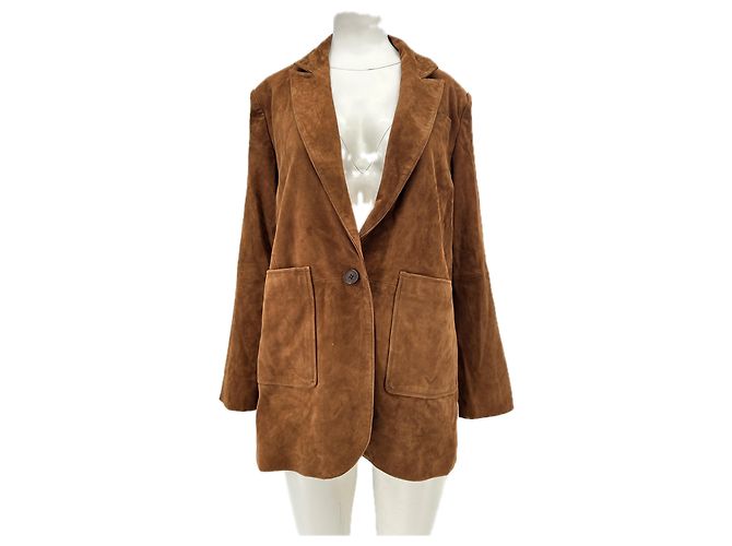 Ba&Sh Suede Jacket Camel