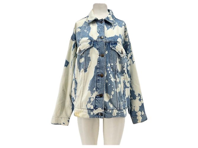 Frame Denim Veste en jean décolorée Blue