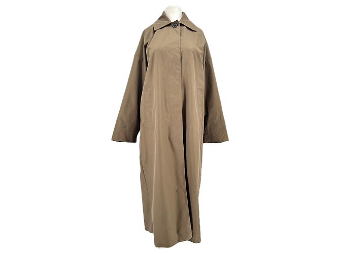 Mango Long Brown Cotton Coat