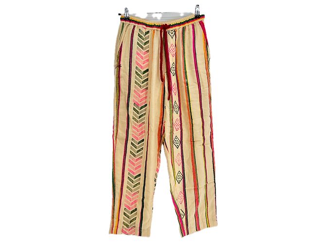 Autre Marque BAZISZT Hose mit buntem Muster Baumwolle M Mehrfarben