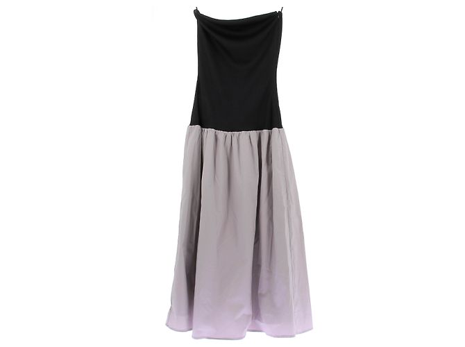 Autre Marque ANNA QUAN Trägerloses langes Kleid Schwarz Grau