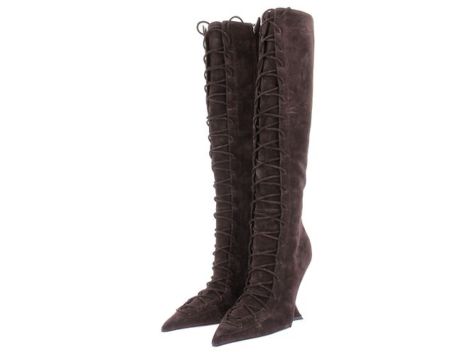 Botas Nina de ante marrones Paris Texas Castaño
