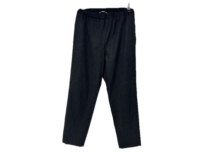 Pomandère Grau gestreifte Wollhose