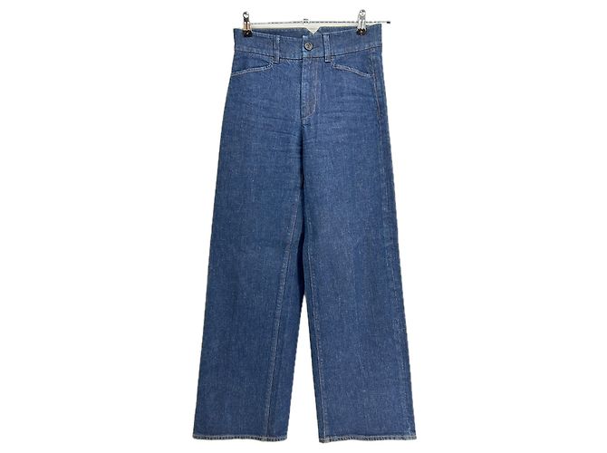 Paige Jeans Jeans a gamba larga Paige blu scuro in cotone