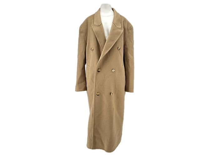 Autre Marque Beige langer Wollmantel