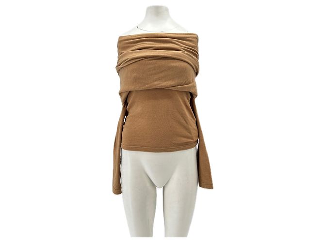 Autre Marque Shingle Hals Top Camel Kamel