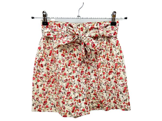 Shorts de linho floral com laço SéZane