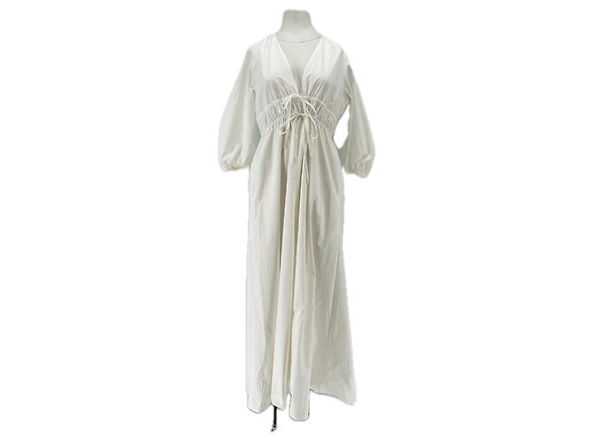 Vestido maxi de algodón blanco Frame Denim