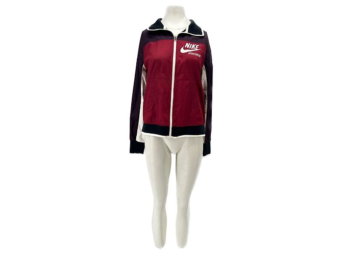 Nike jacket dark red polyester size S