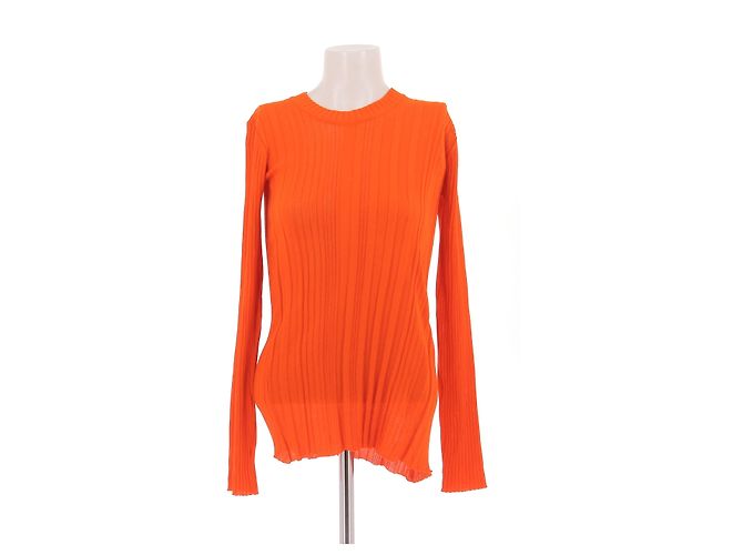 Courreges Langarm-Strickoberteil orange
