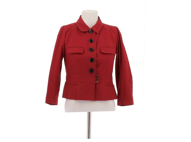 Louis Vuitton Rote Jacke mit Hahnentrittmuster-Futter