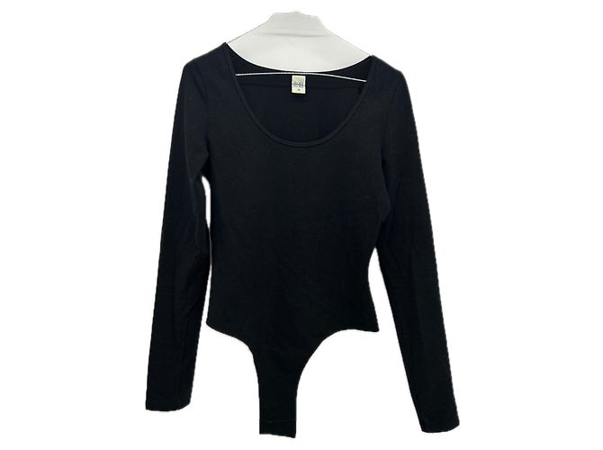 Autre Marque Body negro de manga larga de algodón FLORE FLORE
