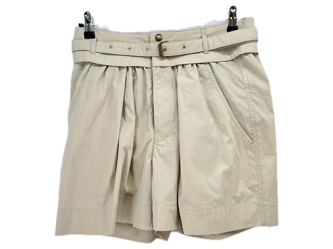 Pantalones cortos beige Isabel Marant Etoile con cinturón delgado