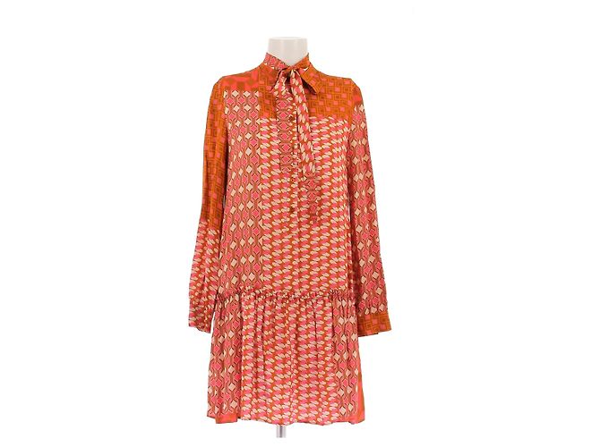 Autre Marque Vestido estampado naranja de viscosa MAX&CO