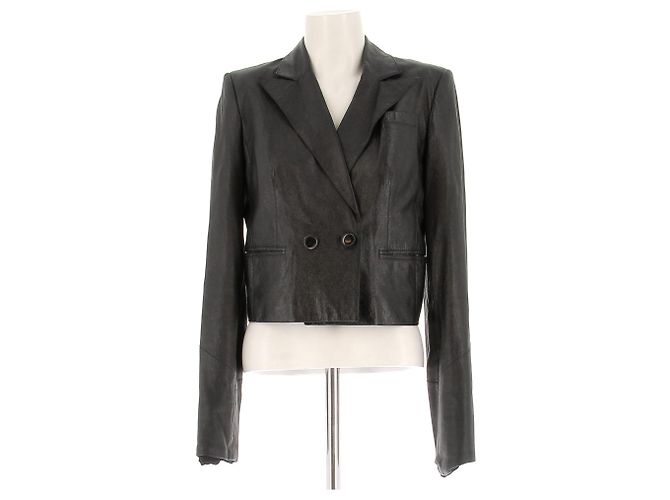 Magda Butrym Lederjacke Schwarz