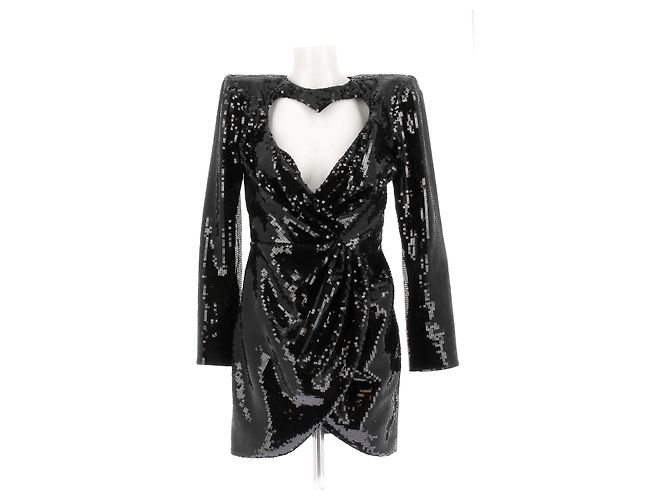 Saint Laurent Paillettenkleid Schwarz