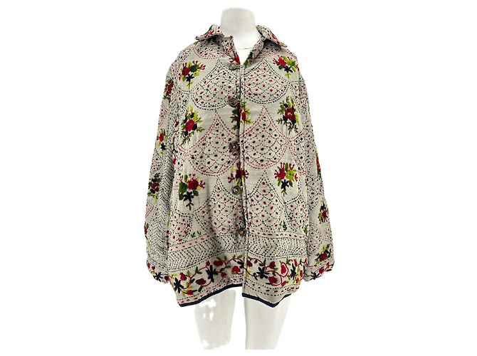 Autre Marque BAZISZT Embroidered Grey Cotton Jacket L