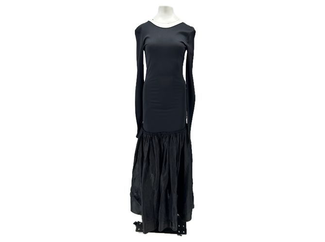 Autre Marque BOBKOVA Schwarzes langes Viscose Kleid