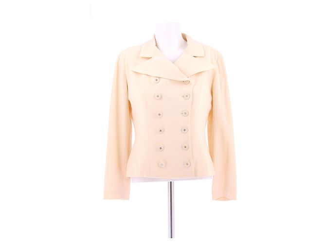 Chanel cream wool jacket size 38 Beige