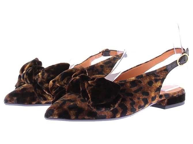 SéZane Bailarinas de veludo com estampa de leopardo