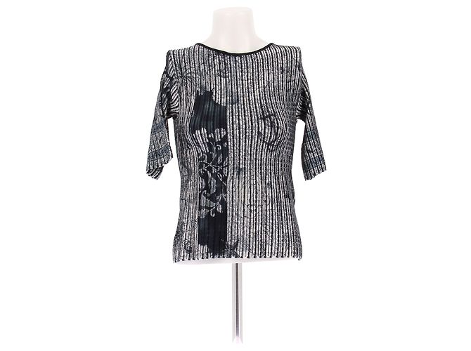 Etro Top a maniche corte nero e blu marino