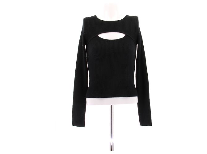 Iro Schwarzer Pullover mit Dekolleté aus Kaschmir