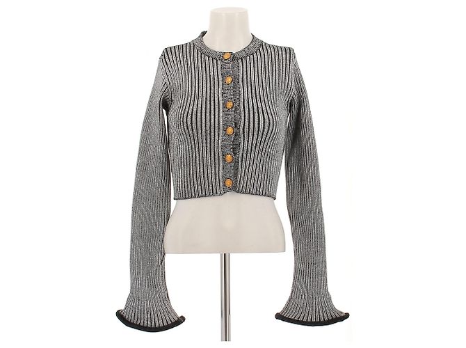 Louis Vuitton Cardigan aus Mischwolle Grau