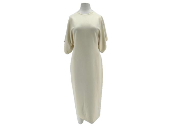 Alaïa Woll-Maxikleid beige